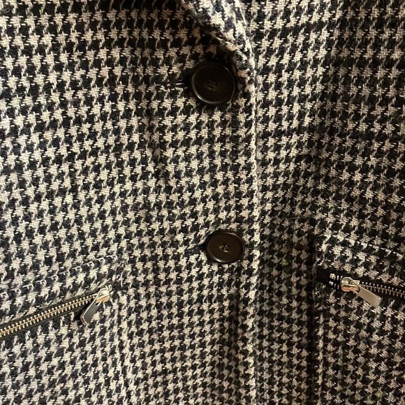 MAJE women’s GARLY wool houndstooth pattern coat collared 2 button OVERSIZED S 1 - Picture 7 of 14